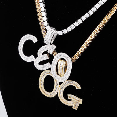 Baguette Custom Name Chain