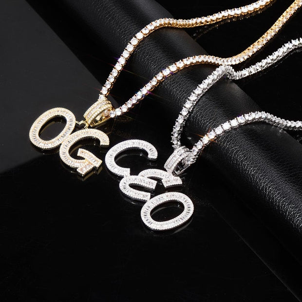 Baguette Custom Name Chain