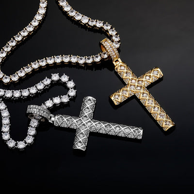 Diamond Inset Cross Chain